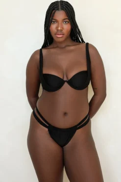 Black Underwire Cheeky Set