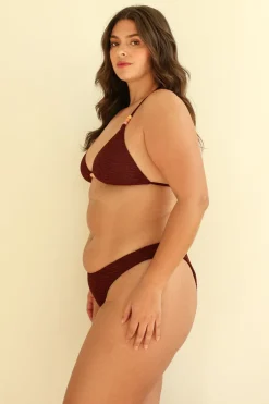 Mocha Crinkle Triangle Cheeky Set