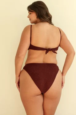 Mocha Crinkle Underwire Cheeky Set