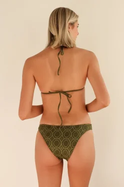 Palm Tie Back Triangle Bikini Top