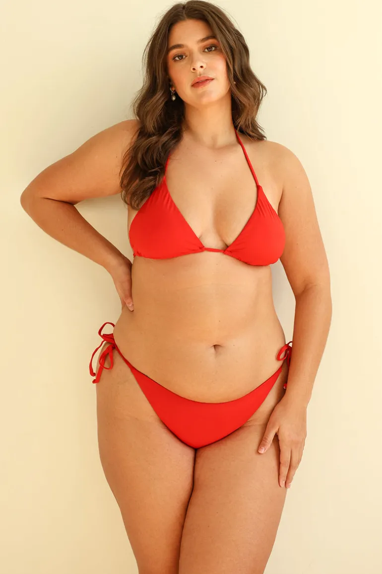 Palm Tie Back Triangle Bikini Top