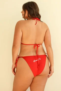 Palm Tie Back Triangle Bikini Top