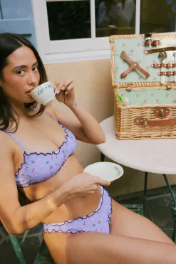 Periwinkle Tea Party Bralette Cheeky Set