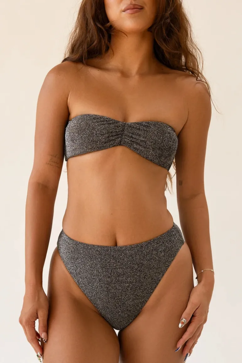 Sparkle Black Bandeau Seashore Cheeky Set
