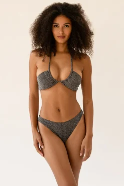 Sparkle Black Bandeau Thong Set