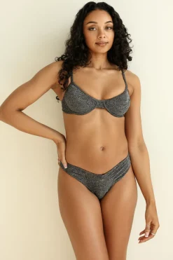 Sparkle Black Underwire Seashore Cheeky Set