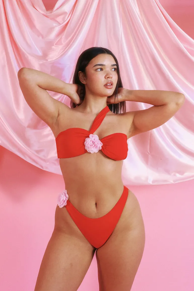 Strawberry Bandeau Super Cheeky Set