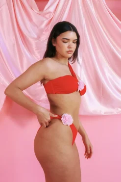 Strawberry Bandeau Super Cheeky Set