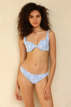 Twin Fin Blue Underwire Cheeky Set