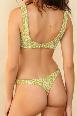 Twin Fin Matcha Bralette Thong Set